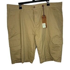 NWT Hudson And Barrow Cargo Stretch Brown Khaki Corn Stalk Shorts Flat Front 42